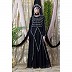 Party wear abaya with hand embroidery work- Black